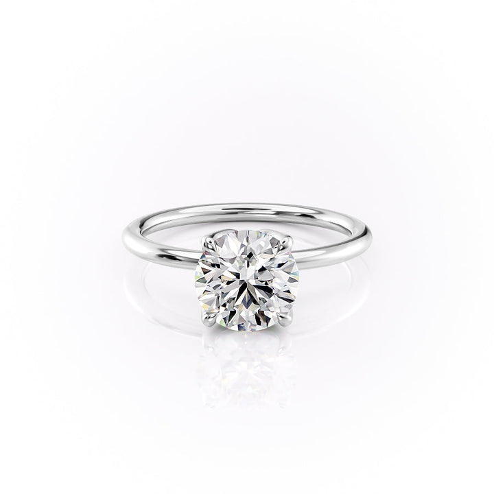 The Luisa Set With A Round Solitaire Moissanite 1 Carat 18K White#material_18k-white