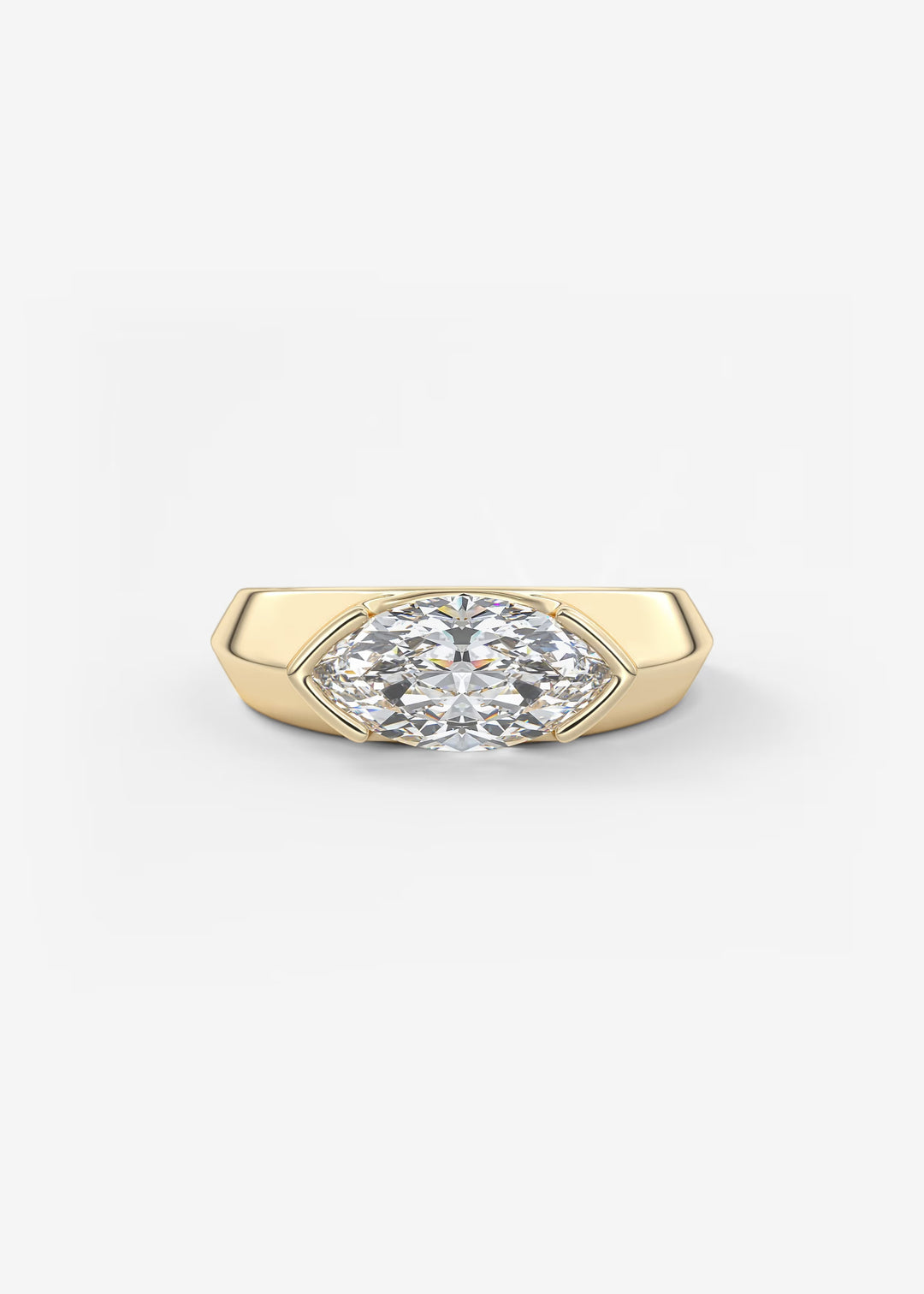 Rose gold ring with a diamond on a white background#material_gold