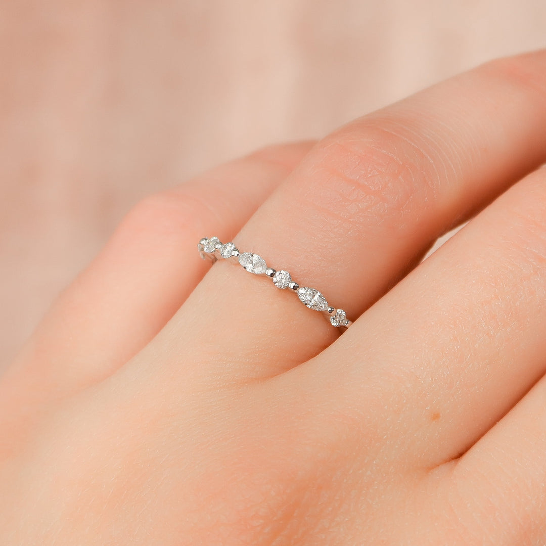 The Lyra Wedding Bands Diamonds Half Way#material_18k-white