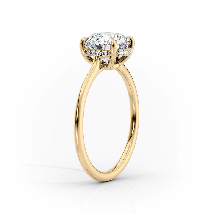 The Mabel Set With Cushion Solitaire Lab Diamond 1.5 Carat 14K Gold#material_14k-gold