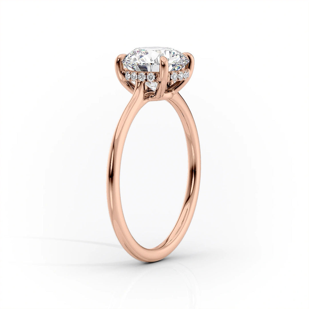 The Mabel Set With Cushion Solitaire Lab Diamond 1.5 Carat 14K Rose#material_14k-rose