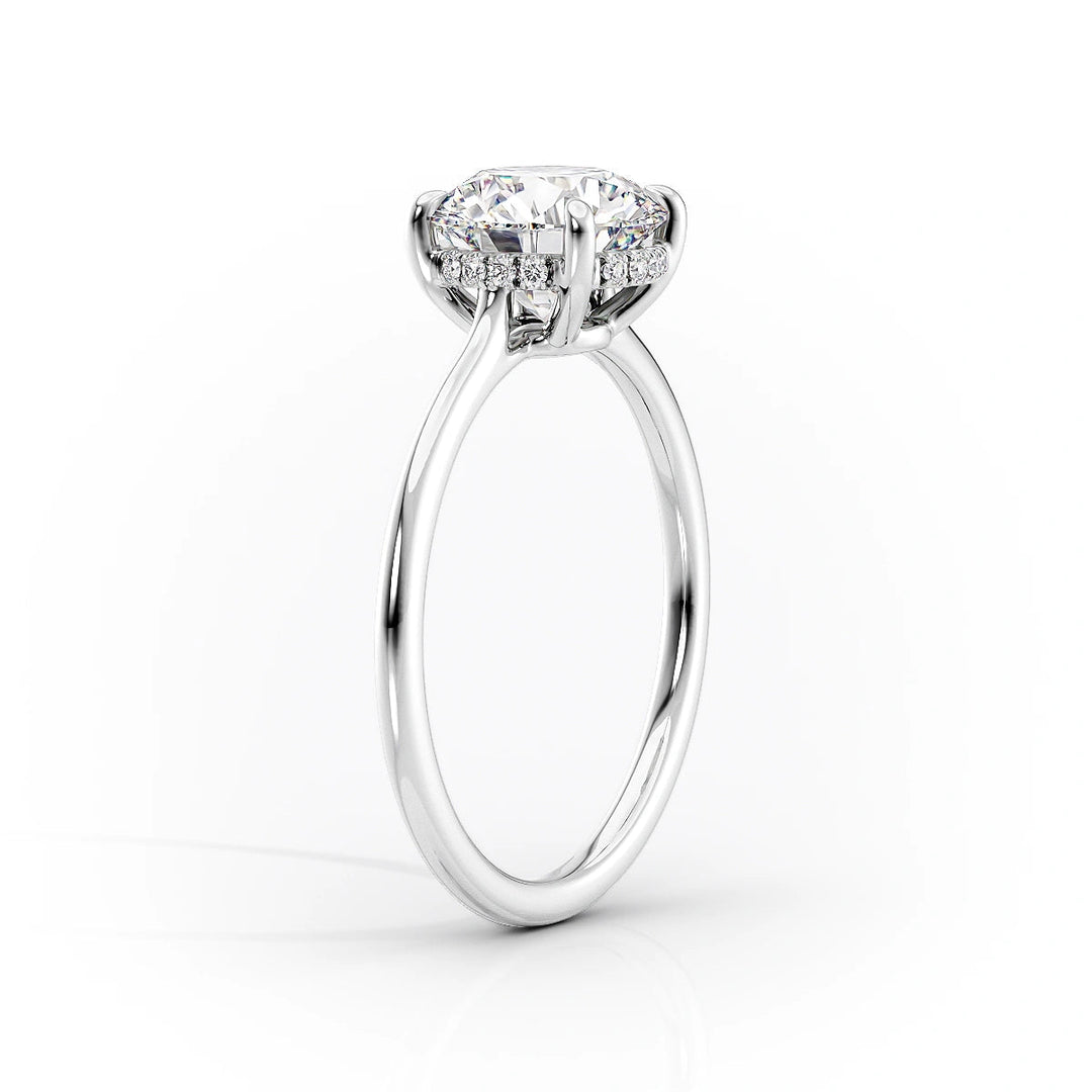 The Mabel Set With Cushion Solitaire Lab Diamond 1.5 Carat 14K White#material_14k-white