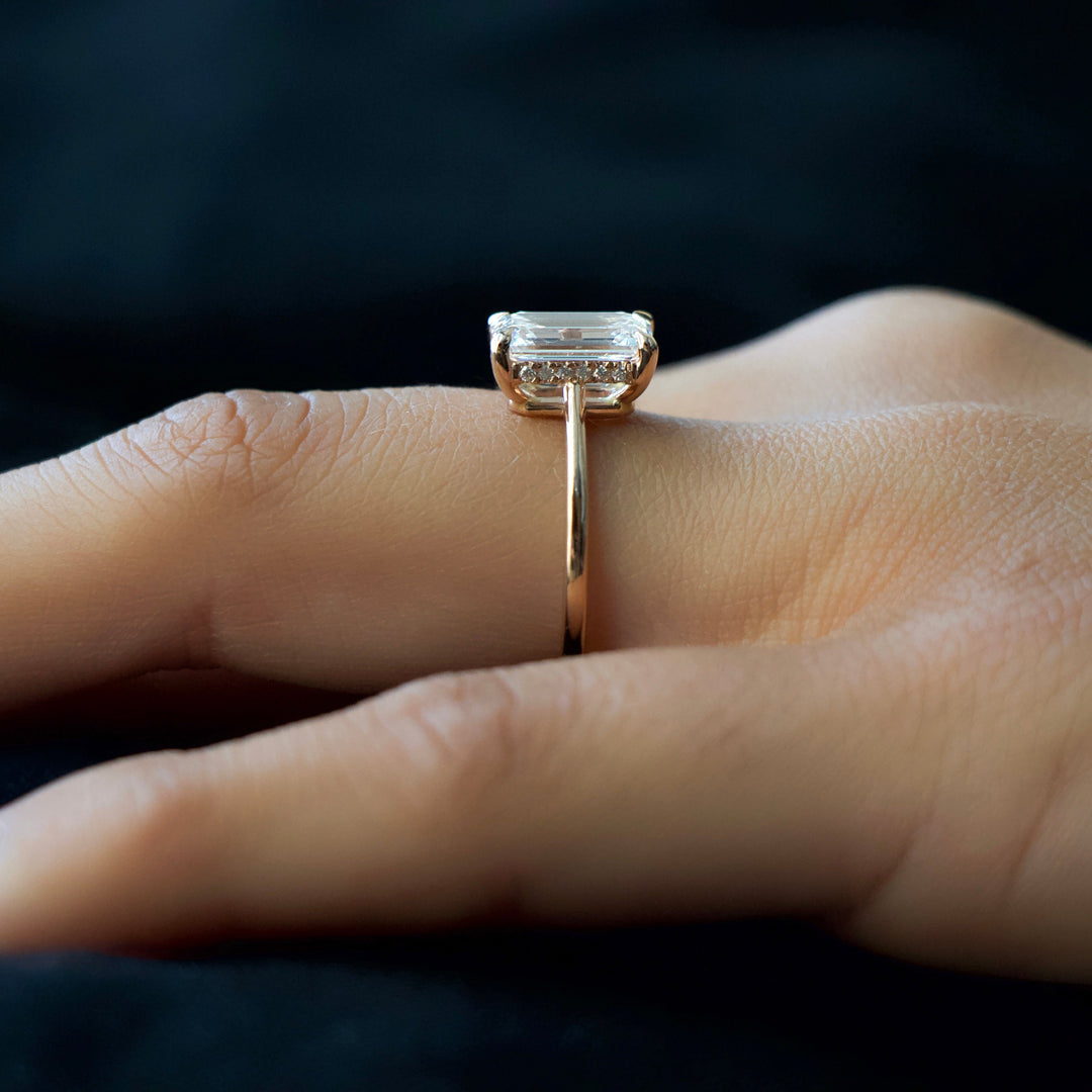 The Mabel Emerald Lab Diamond Moissanite Engagement Ring