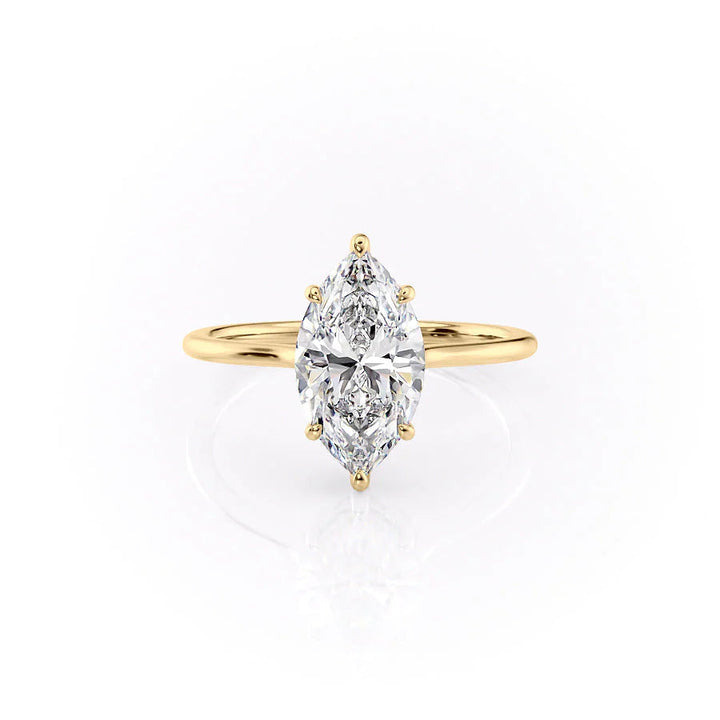 The Mabel Set With Marquise Solitaire Lab Diamond 1 Carat 14K Gold#material_14k-gold