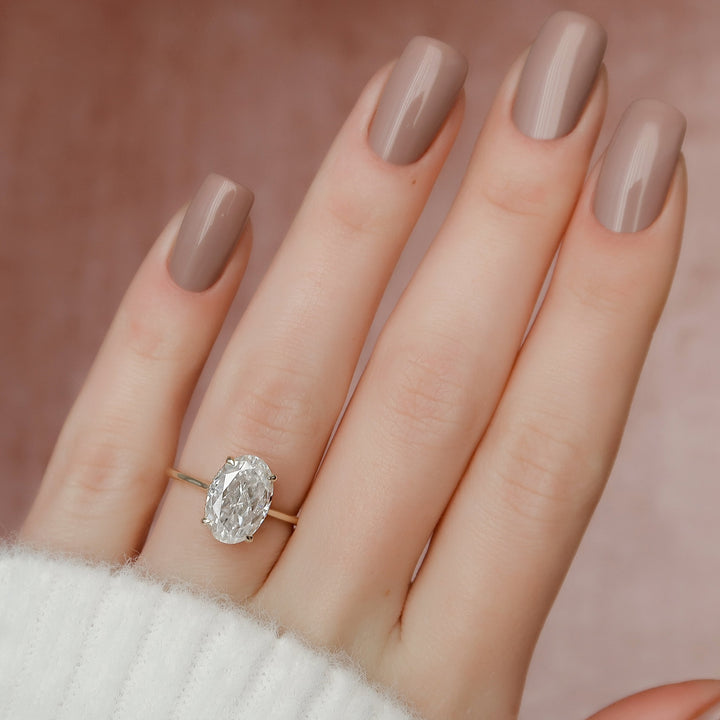 The Mabel Oval Lab Diamond Moissanite Engagement Ring *Shown with 3.5 ct #material_gold