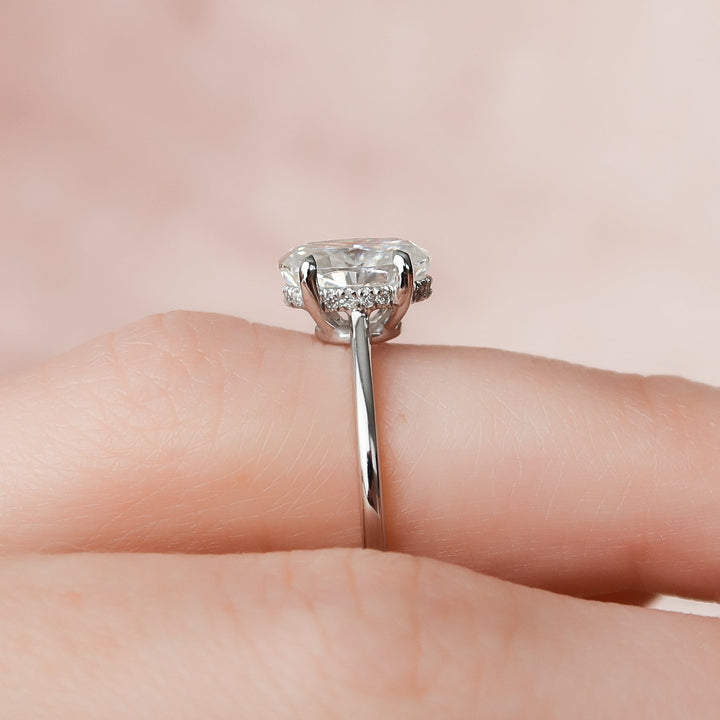 The Mabel Oval Lab Diamond Moissanite Engagement Ring *Shown with 1.5 ct #material_white