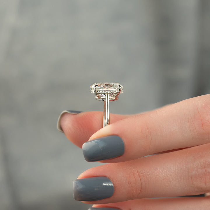 The Mabel Oval Lab Diamond Moissanite Engagement Ring *Shown with 5 ct #material_white