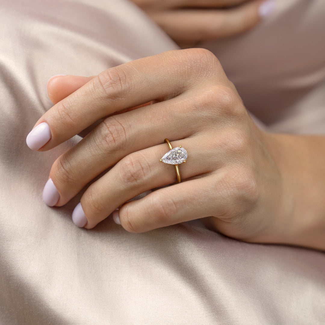 The Mabel Pear Lab Diamond Moissanite Engagement Ring