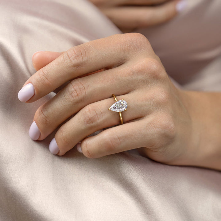 The Mabel Pear Lab Diamond Moissanite Engagement Ring *Shown with 2 ct #material_gold