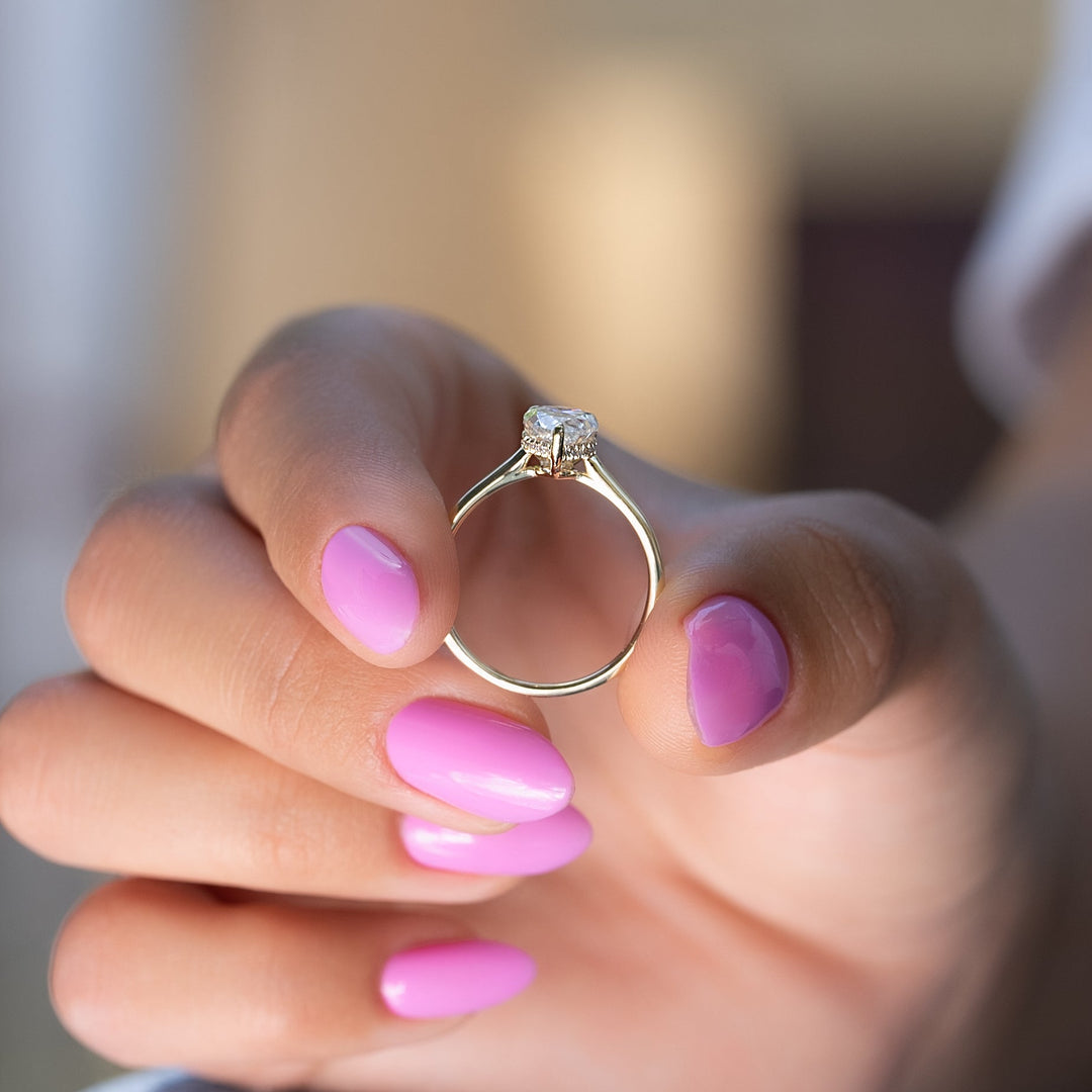 The Mabel Pear Lab Diamond Moissanite Engagement Ring