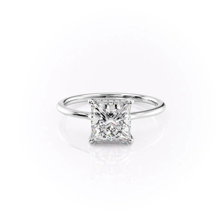 The Mabel Set With Princess Solitaire Lab Diamond 1 Carat 14K White#material_14k-white