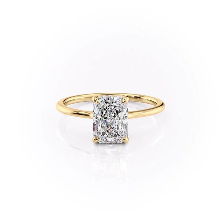 The Mabel Set With Radiant Solitaire Lab Diamond 1 Carat 14K Gold#material_14k-gold