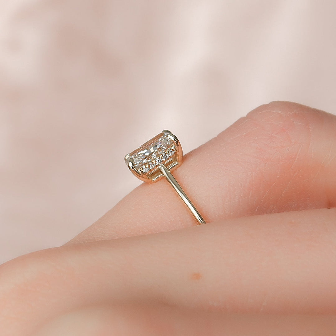 The Mabel Radiant Lab Diamond Moissanite Engagement Ring