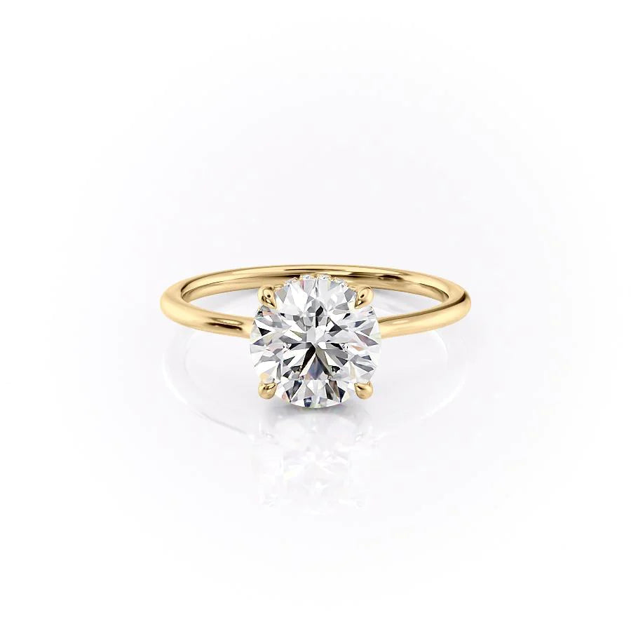 The Mabel Set With Round Solitaire Lab Diamond 1 Carat 14K Gold#material_14k-gold