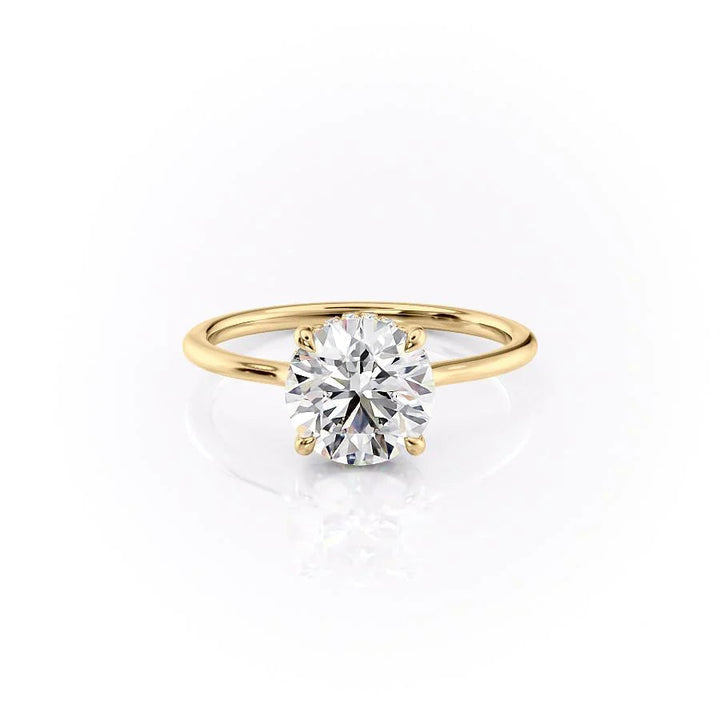 The Mabel Set With Round Solitaire Lab Diamond 1 Carat 14K Gold#material_14k-gold