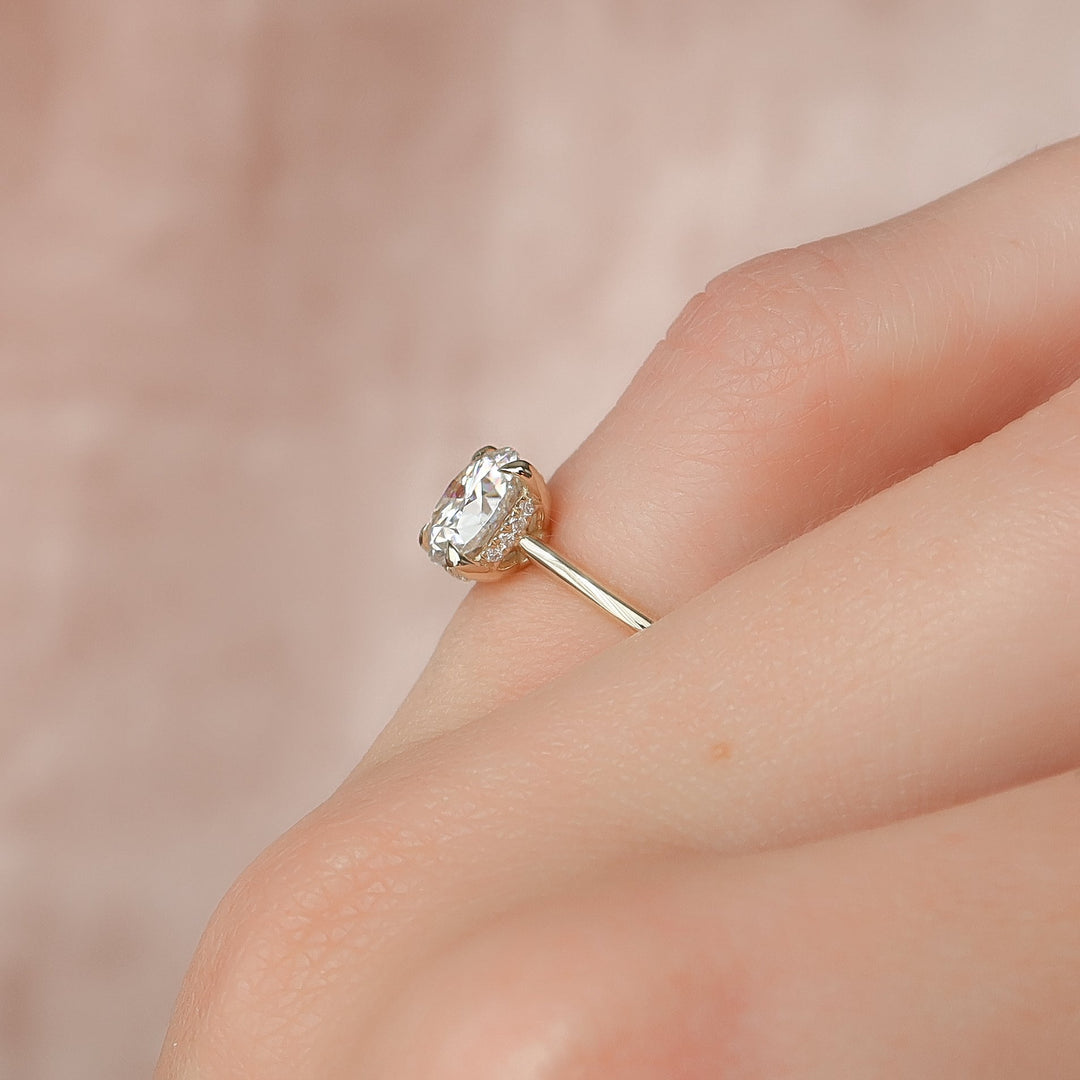 The Mabel Set With Round Solitaire Lab Diamond 1.5 Carat 14K Gold#material_14k-gold