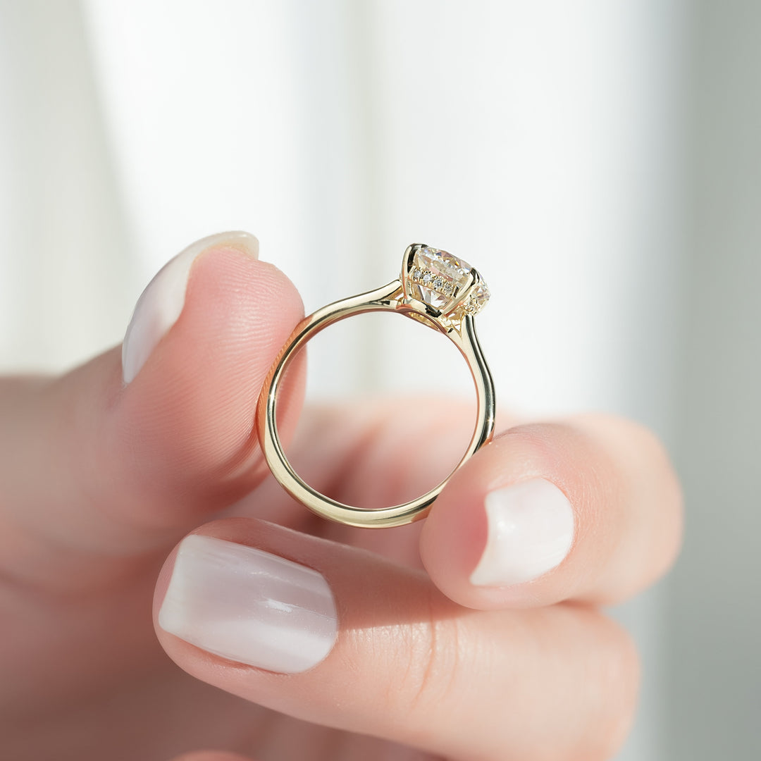 The Mabel Round Lab Diamond Moissanite Engagement Ring