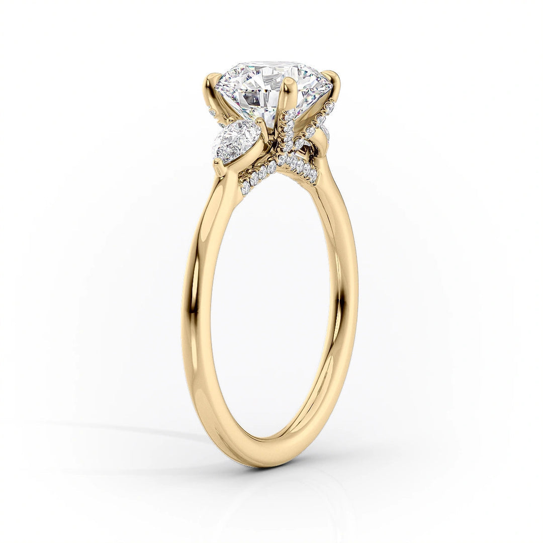 The Macy Set With Cushion Side Stone Lab Diamond 1.5 Carat 14K Gold#material_14k-gold