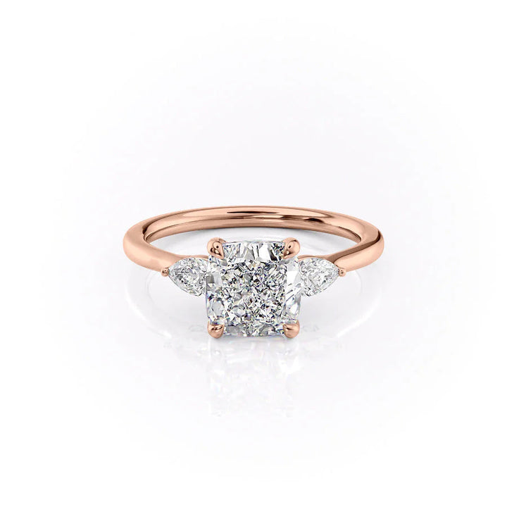 The Macy Set With Cushion Side Stone Lab Diamond 1 Carat 14K Rose#material_14k-rose