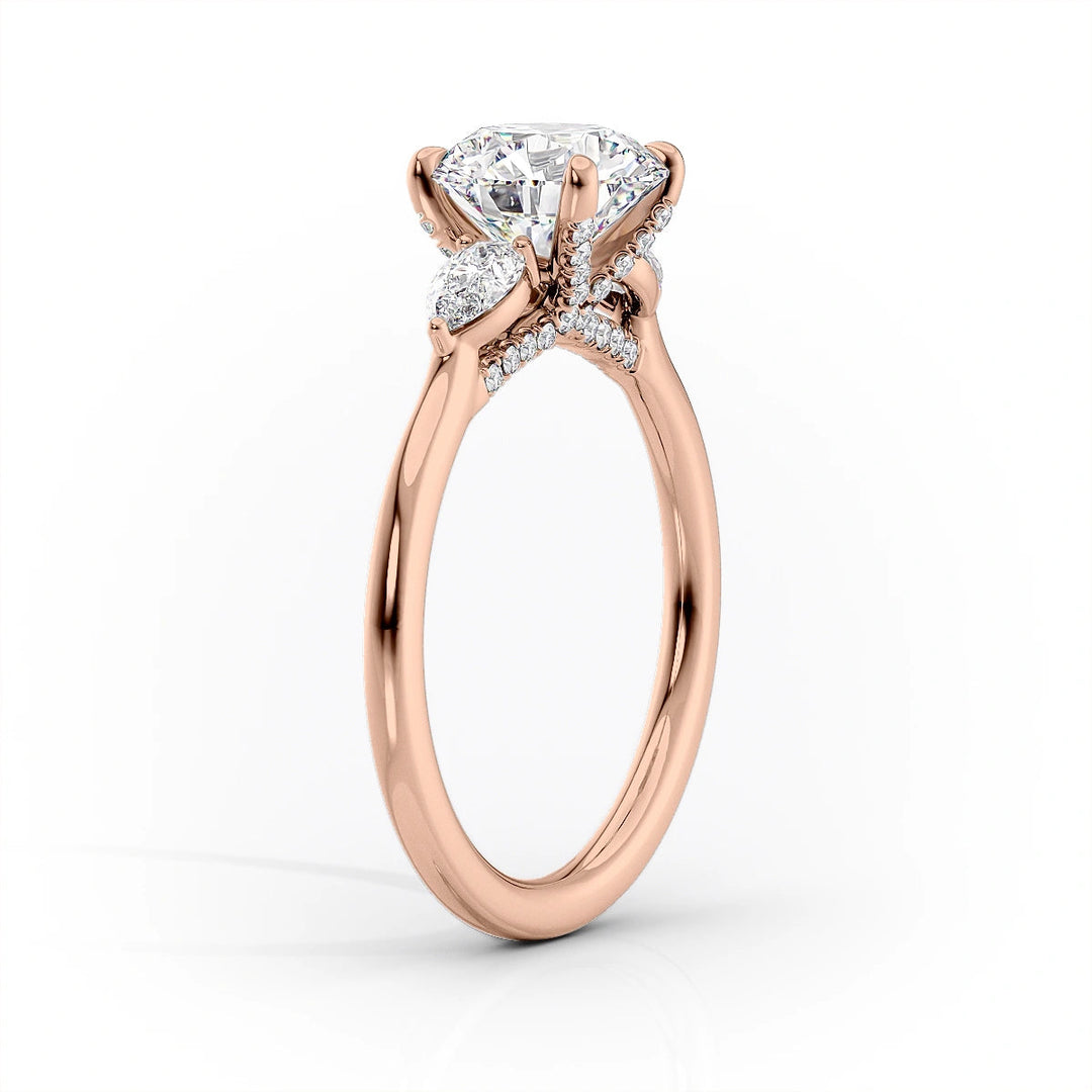 The Macy Set With Cushion Side Stone Lab Diamond 1.5 Carat 14K Rose#material_14k-rose