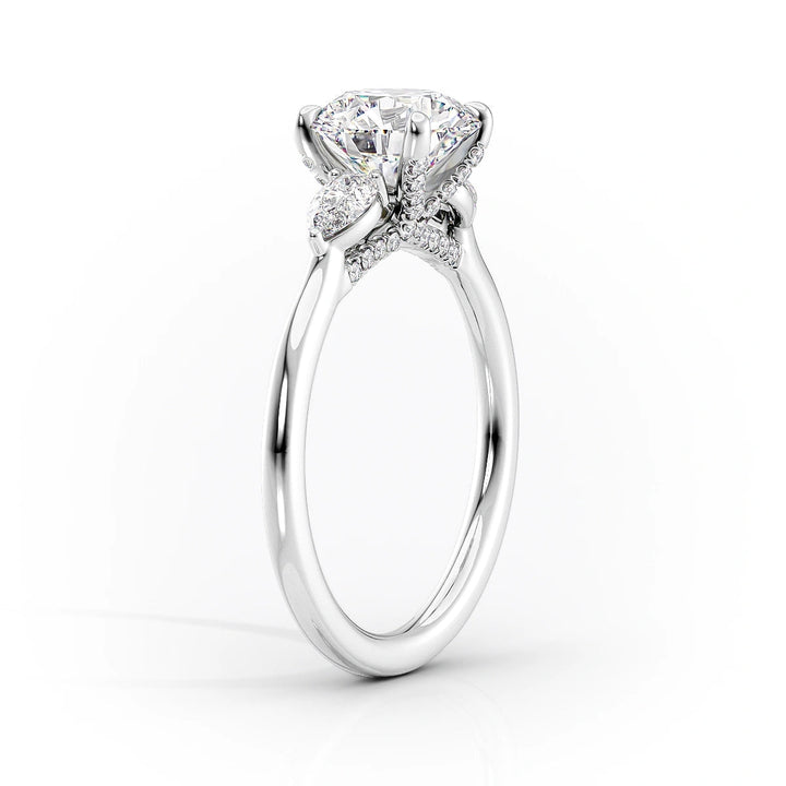 The Macy Set With Marquise Side Stone Lab Diamond 1.5 Carat 14K White#material_14k-white