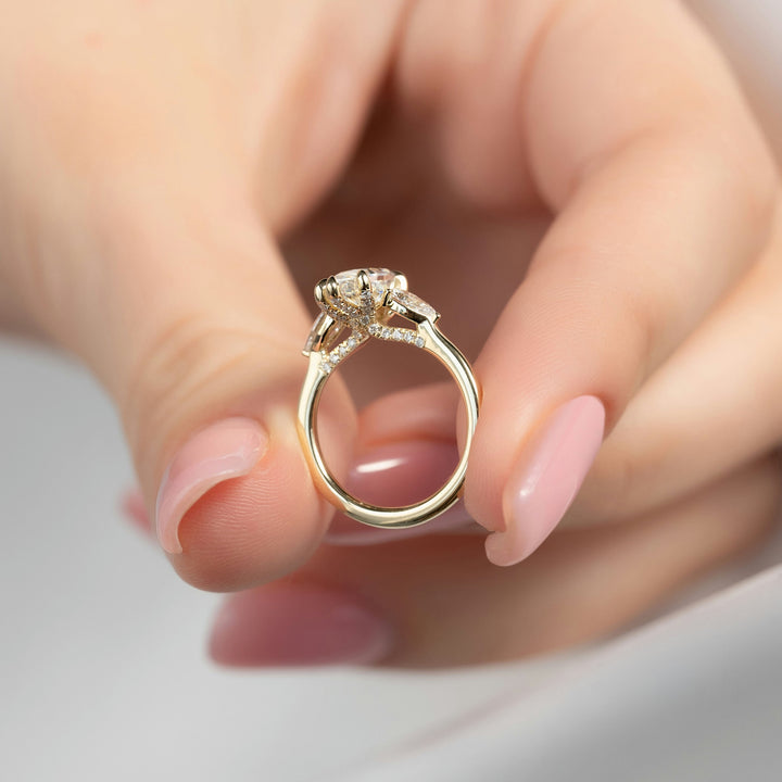 The Macy Marquise Lab Diamond Moissanite Engagement Ring *Shown with 1.5 ct #material_gold