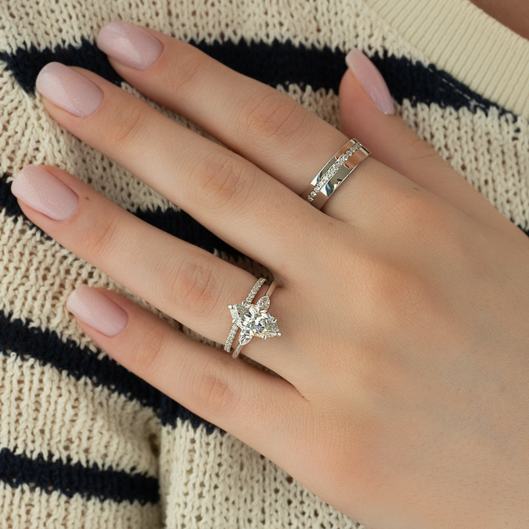 The Macy Marquise Lab Diamond Moissanite Engagement Ring