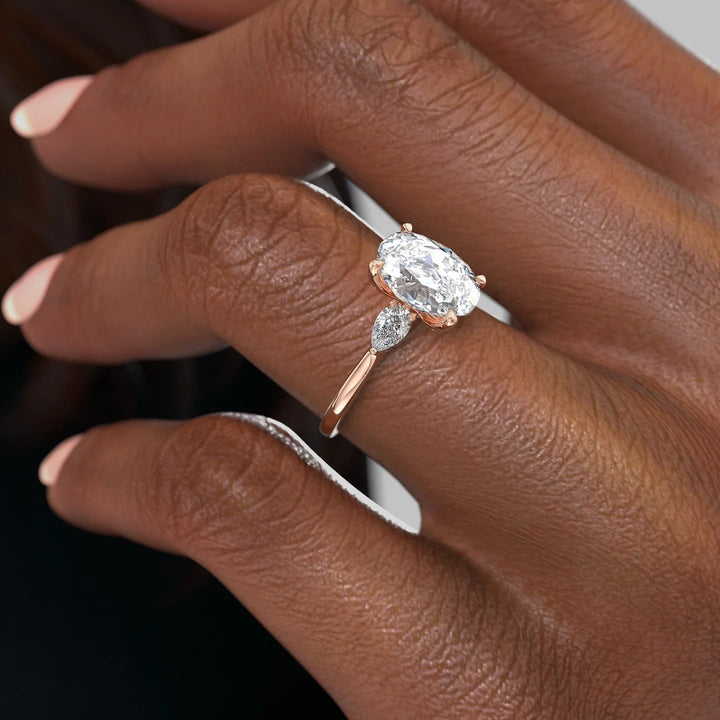 The Macy Oval Lab Diamond Moissanite Engagement Ring *Shown with 2 ct #material_rose