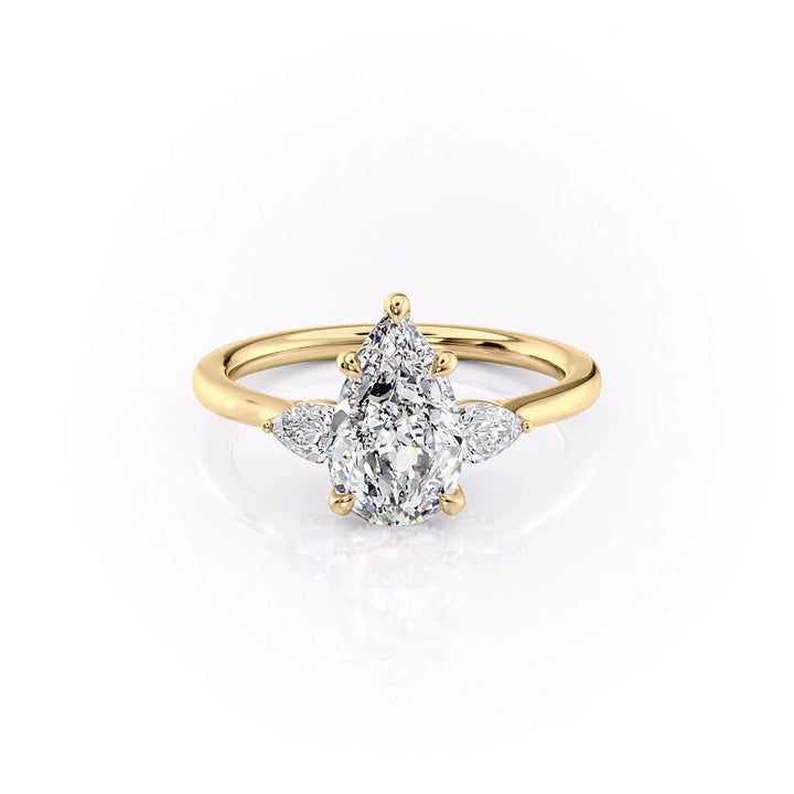 The Macy Set With Pear Side Stone Lab Diamond 1 Carat 14K Gold#material_14k-gold