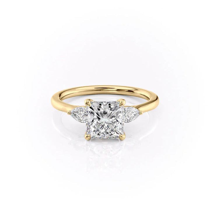 The Macy Set With Princess Side Stone Lab Diamond 1 Carat 14K Gold#material_14k-gold