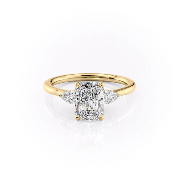 The Macy Set With Radiant Side Stone Lab Diamond 1 Carat 14K Gold#material_14k-gold