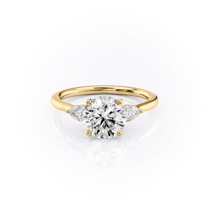 The Macy Set With Round Side Stone Lab Diamond 1 Carat 14K Gold#material_14k-gold