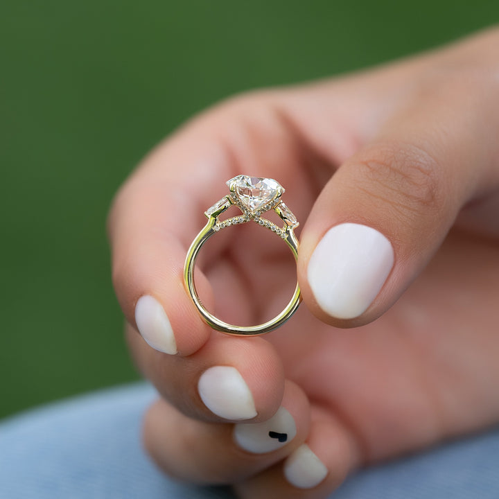 The Macy Round Lab Diamond Moissanite Engagement Ring *Shown with 3.5 ct #material_gold