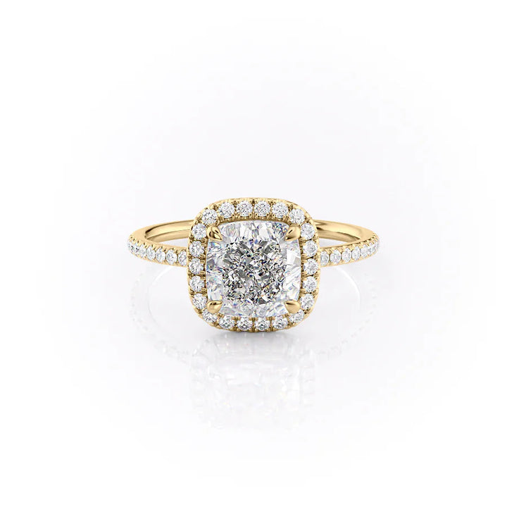 The Madelyn Set With Cushion Pave Lab Diamond 1 Carat 18K Gold#material_18k-gold