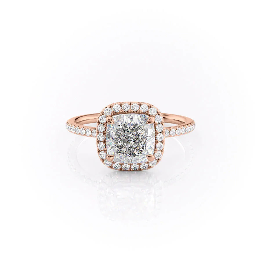 The Madelyn Set With Cushion Pave Moissanite#material_18k-rose