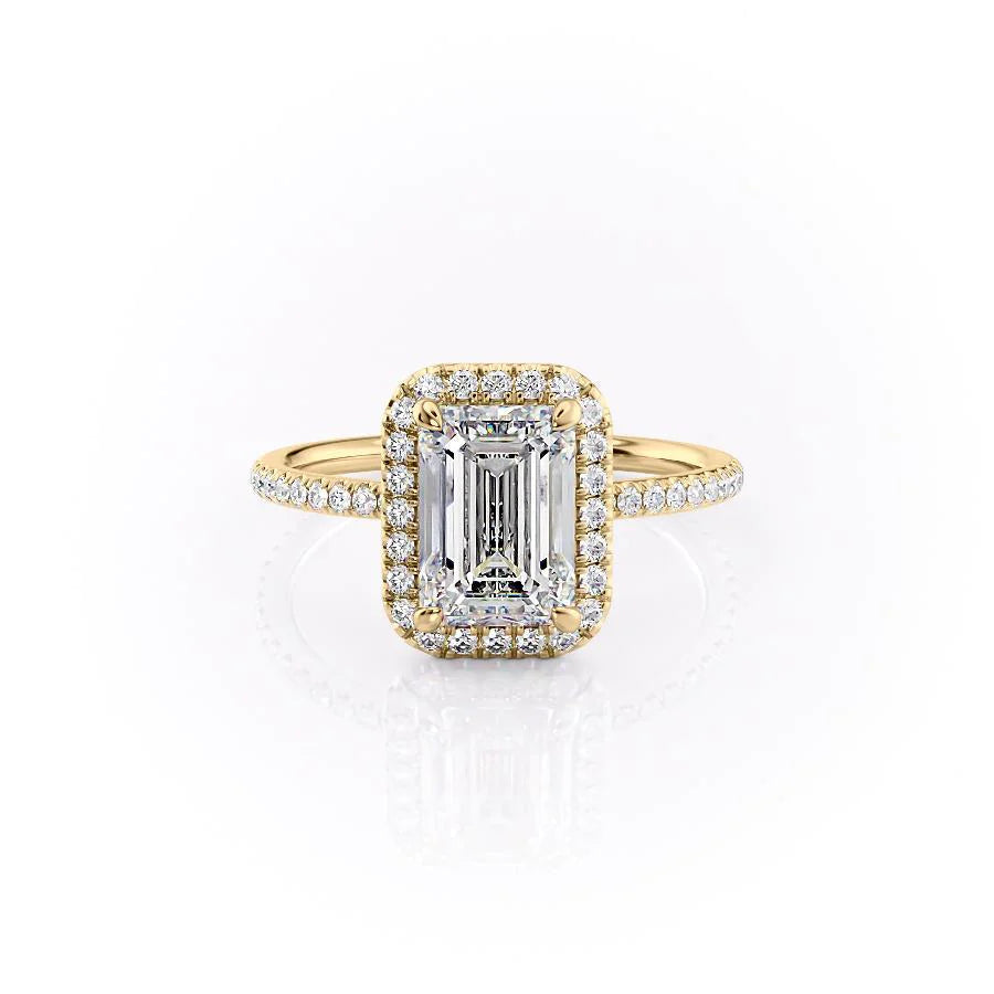 The Madelyn Set With Emerald Pave Lab Diamond 1 Carat 14K Gold#material_14k-gold