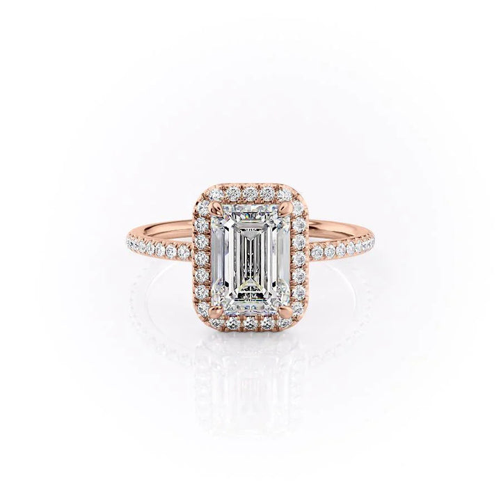 The Madelyn Set With Emerald Pave Moissanite#material_14k-rose