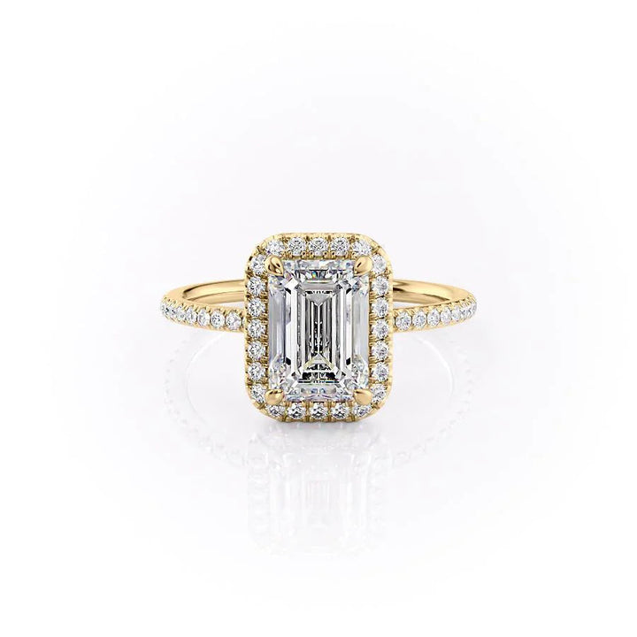 The Madelyn Set With Emerald Pave Lab Diamond 1 Carat 18K Gold#material_18k-gold