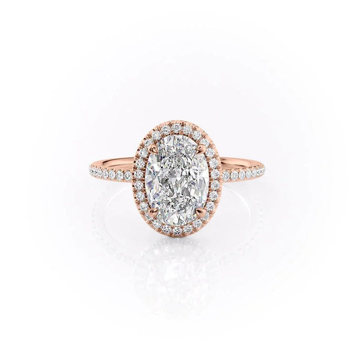 The Madelyn Set With Oval Pave Lab Diamond 1 Carat 14K Rose#material_14k-rose