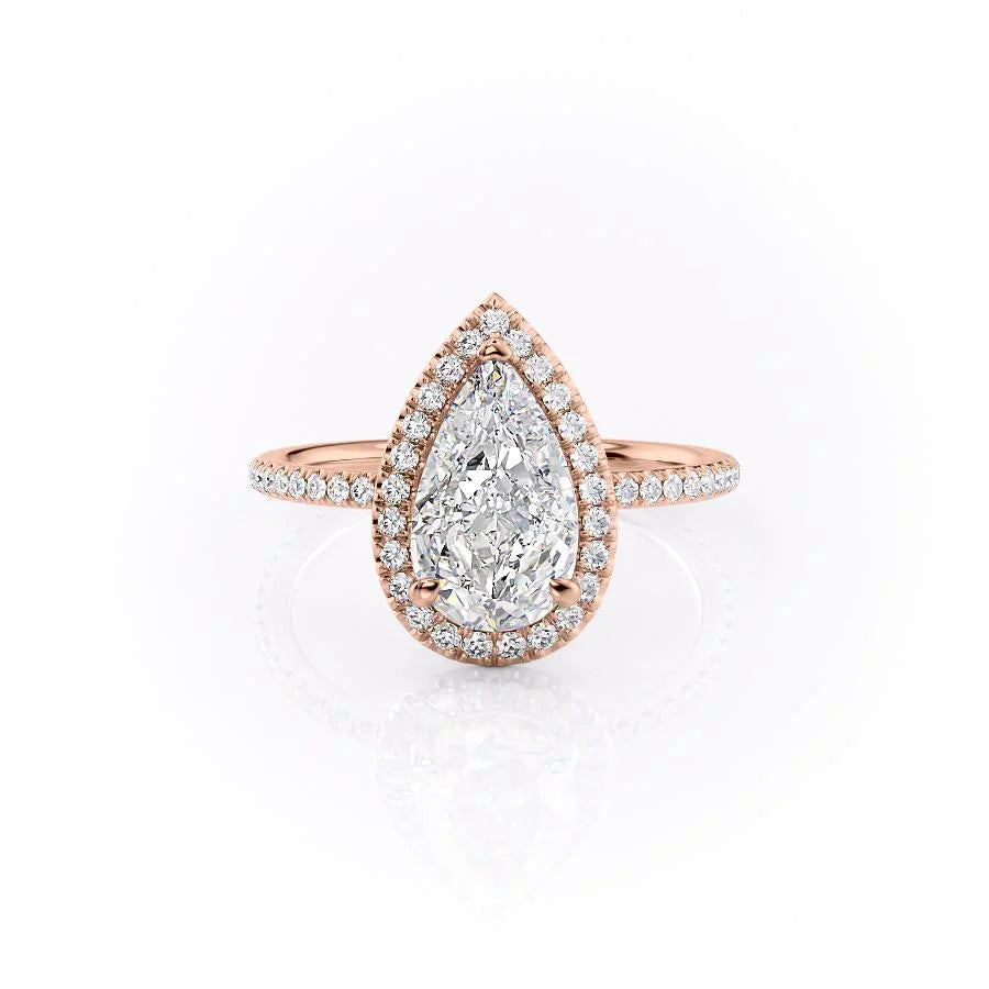 The Madelyn Set With Pear Pave Lab Diamond 1 Carat 14K Rose#material_14k-rose