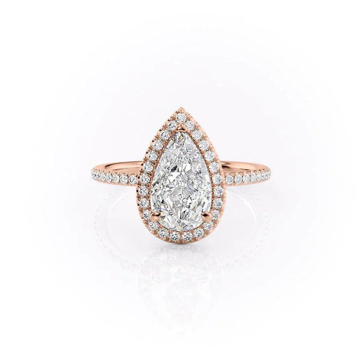 The Madelyn Set With Pear Pave Lab Diamond 1 Carat 14K Rose#material_14k-rose