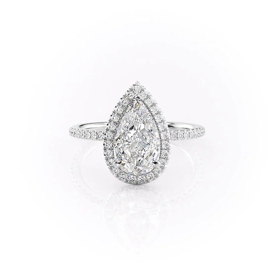 The Madelyn Set With Pear Pave Lab Diamond 1 Carat 14K White#material_14k-white