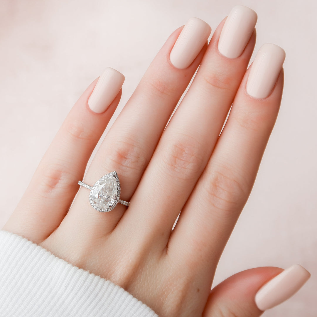 The Madelyn Set With Pear Pave Lab Diamond 2 Carat 14K White#material_14k-white