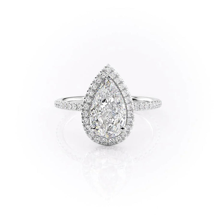 The Madelyn Set With Pear Pave Lab Diamond 1 Carat 18K White#material_18k-white