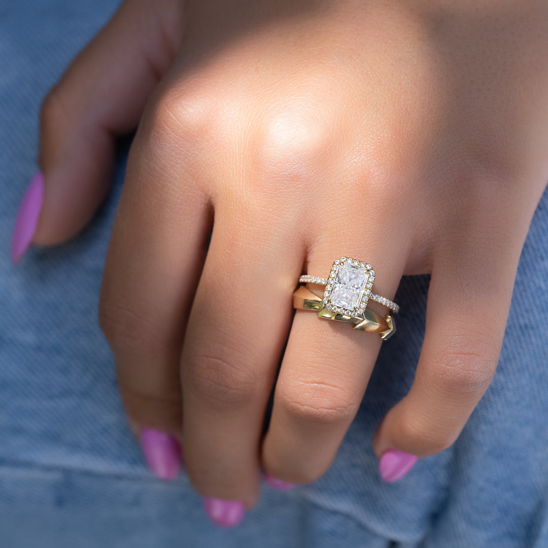 The Madelyn Set With Radiant Pave Lab Diamond 2 Carat 14K Gold#material_14k-gold