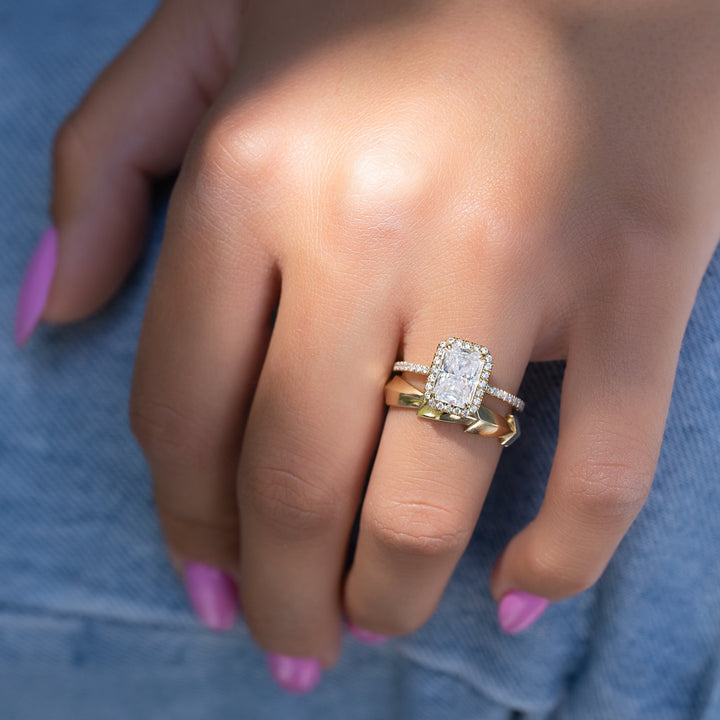 The Madelyn Set With Radiant Pave Moissanite#material_14k-gold