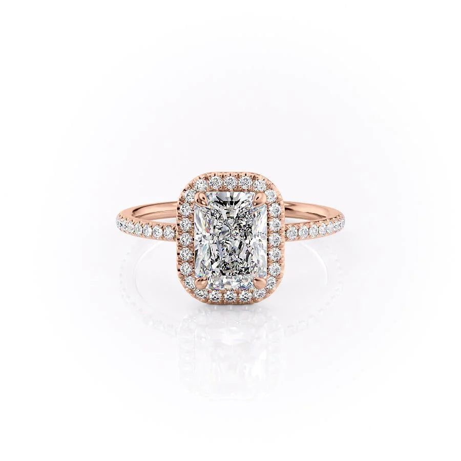 The Madelyn Set With Radiant Pave Lab Diamond 1 Carat 14K Rose#material_14k-rose