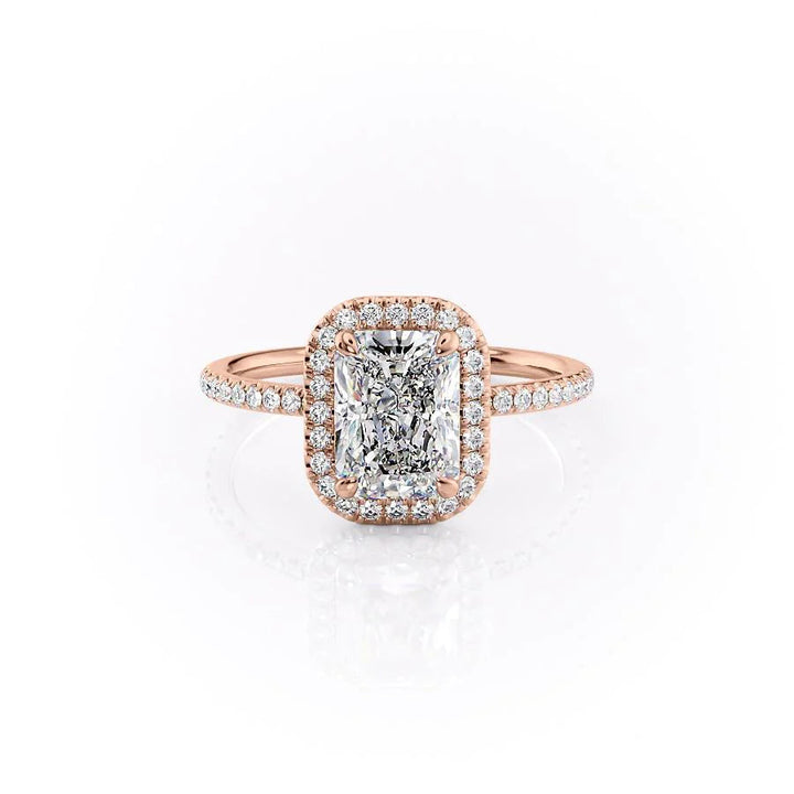 The Madelyn Set With Radiant Pave Lab Diamond 1 Carat 14K Rose#material_14k-rose