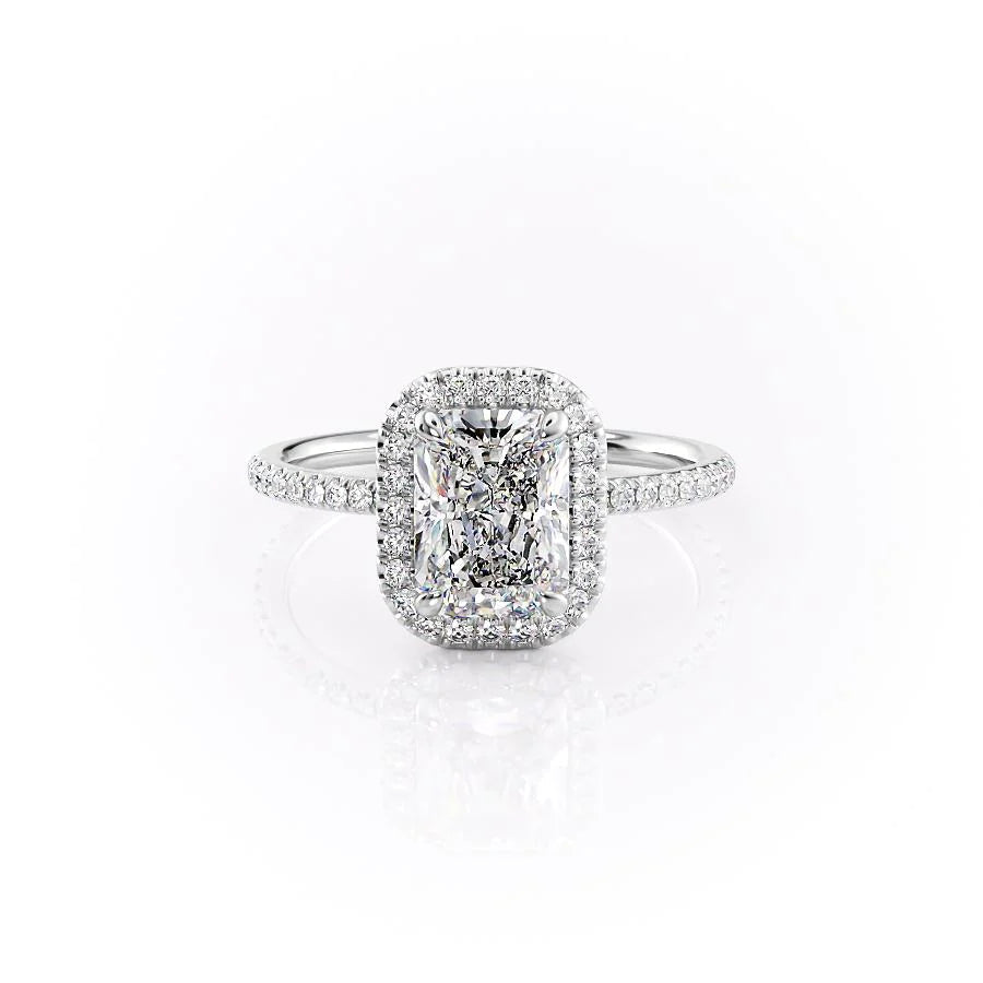 The Madelyn Set With Radiant Pave Lab Diamond 1 Carat 14K White#material_14k-white