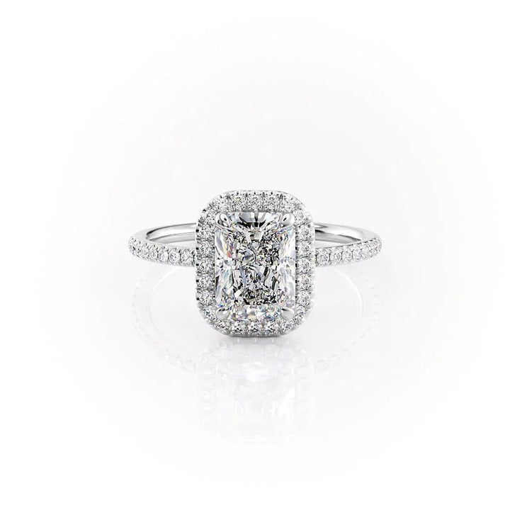 The Madelyn Set With Radiant Pave Lab Diamond 1 Carat 14K White#material_14k-white